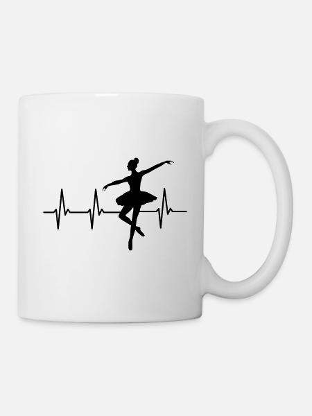 Herzschlag Ballett Ballerina Puls Heartbeat - Tasse - Weiß