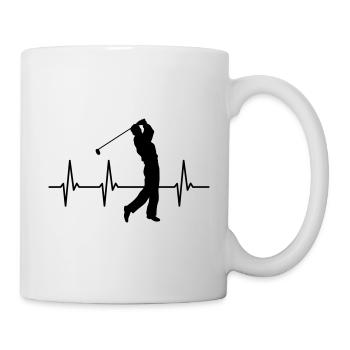 Battement de coeur golfeur pulsation de battement de coeur - Mug blanc - blanc - Droite