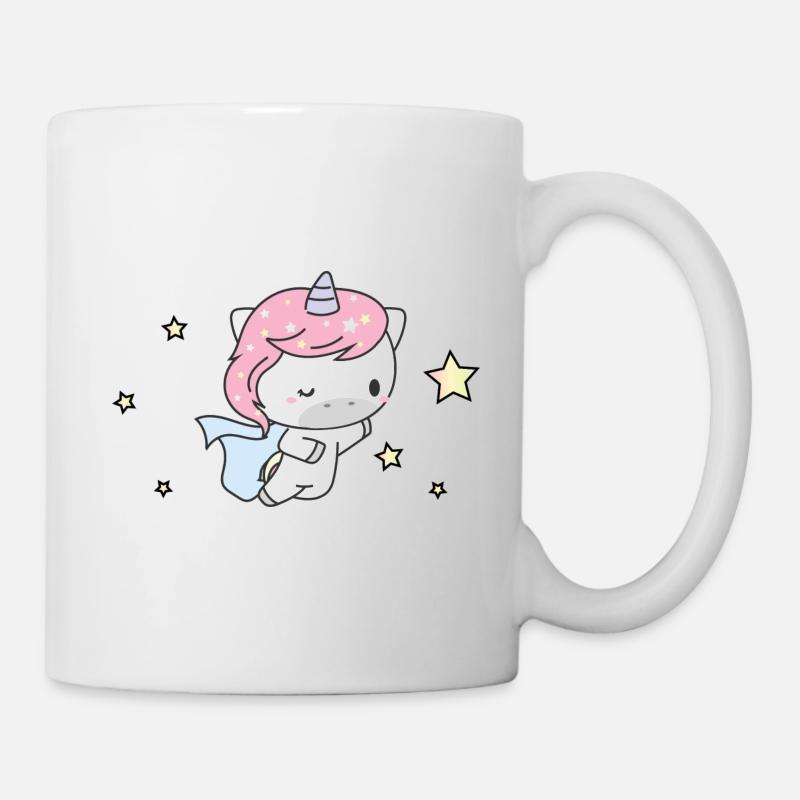 super-héros de licorne mignon - Mug blanc - blanc