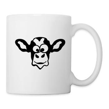 lustige Tiere der Kuh 2 Gesichtskarikatur - Tasse - Weiß - Rechts