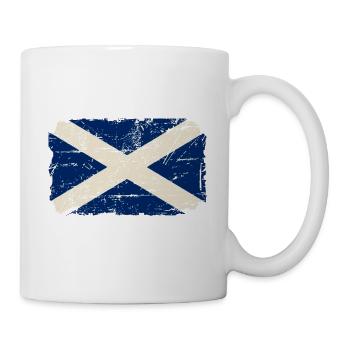 Scotland Flag - Vintage Look - Tasse - Weiß - Rechts