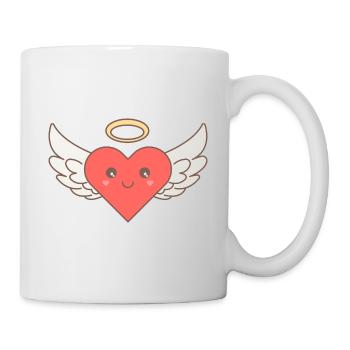 Halo de visage d'aile d'ange coeur doux - Mug blanc - blanc - Droite