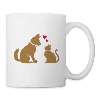 Friends Forever - Chat & Chien - Chat & Chien BFF - Mug blanc - blanc - Droite