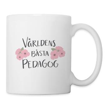 Der beste Pädagoge der Welt - Blumen - Tasse - Weiß - Rechts