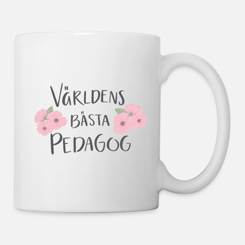 Der beste Pädagoge der Welt - Blumen - Tasse - Weiß