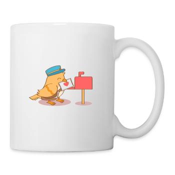 Süße Birdy Postman Liebesbrief - Tasse - Weiß - Rechts