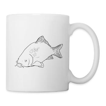 Carp Black and White Sketch - Mug - white - Right