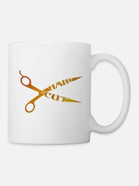 Haarschnitt - Tasse - Weiß