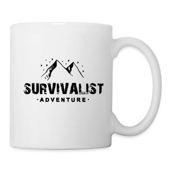 Überlebenskünstler Mann Überlebenskampf - Tasse - Weiß - Rechts