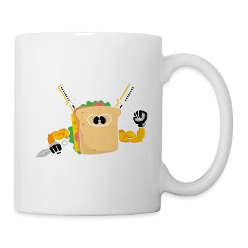 Sandwich Ninja Karate Warrior Japan Geschenk - Tasse - Weiß - Rechts