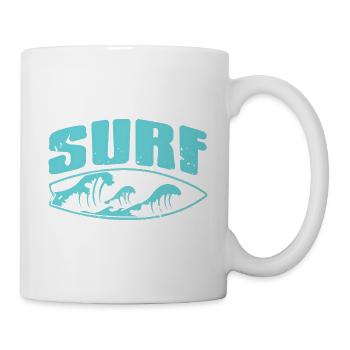 Vintage Surfing In The Waves T-Shirt Present Gift - Tasse - Weiß - Rechts