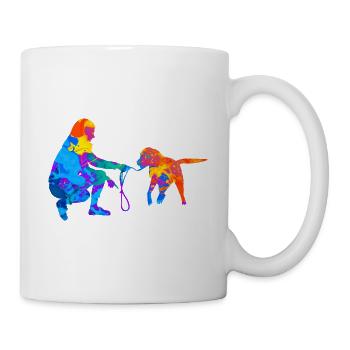 Maître Chien propriétaire Mistress Dog Walk - Mug blanc - blanc - Droite