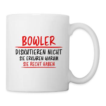 Bowling Lustiger Spruch Bowler Sprüche Geschenk - Tasse - Weiß - Rechts