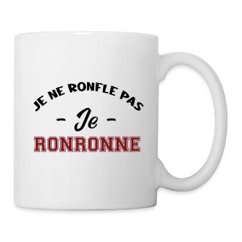 je ne ronfle pas je ronronne - Mug blanc - blanc - Droite