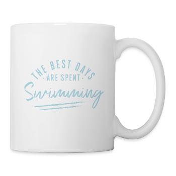 On passe les meilleurs jours à nager énonciations nageur - Mug blanc - blanc - Droite