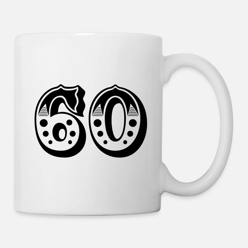 60 - Zahl - Nummer - Tasse - Weiß