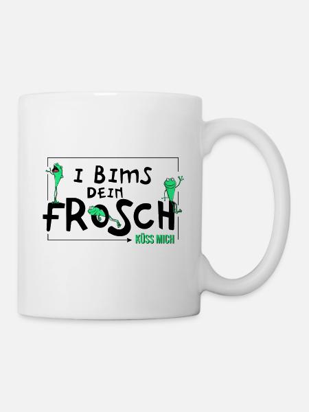 Frosch - I Bims dein Frosch - Kuss - Tasse - Weiß