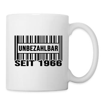 1966 geburtstag unbezahlbar barcode Jahreszahl - Tasse - Weiß - Rechts