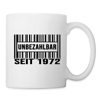 1972 geburtstag 50 jahre unbezahlbar barcode - Tasse - Weiß - Rechts