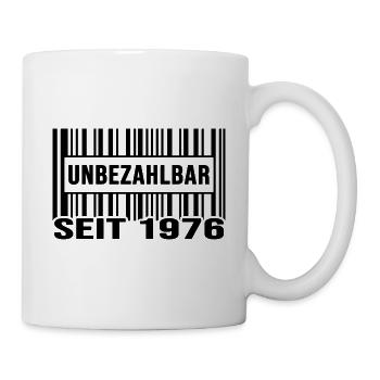 1976 geburtstag unbezahlbar barcode exklusive - Tasse - Weiß - Rechts