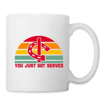 Hufeisen Werfen Hufeisen-Werfer Hufeisen-Werfen Ge - Tasse - Weiß - Rechts