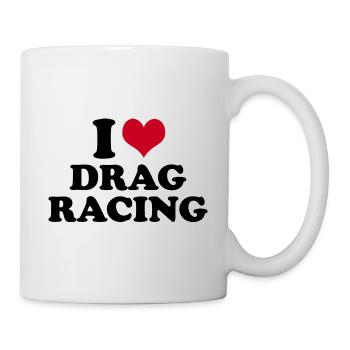 J’adore les courses de dragsters - Mug blanc - blanc - Droite