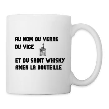 Au nom du whisky amen la bouteille - Mug blanc - blanc - Droite