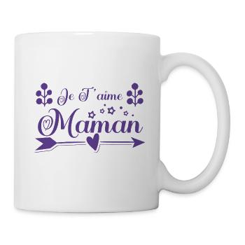 Je t'aime maman , cadeau maman. Cadeau mère. - Mug blanc - blanc - Droite