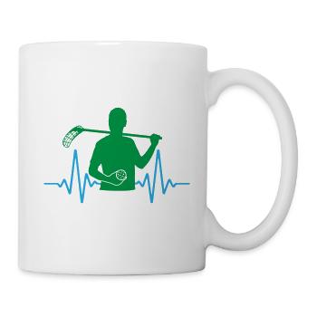 Herzschlag Feldhockey Hockey | Farben änderbar - Tasse - Weiß - Rechts