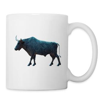 Le taureau boursier comme polygone avec un haut niveau de détail - Mug blanc - blanc - Droite