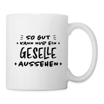 Geselle Lustiger Spruch Gesellenprüfung Geschenk - Tasse - Weiß - Rechts
