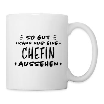 Chefin Mama Lustiger Spruch Familie Beruf Geschenk - Tasse - Weiß - Rechts