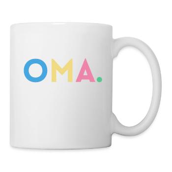 Oma - Bunte Farben - Tasse - Weiß - Rechts