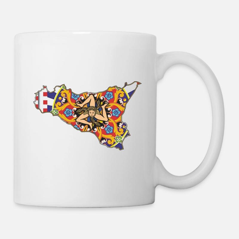 Sizilien Majolika - Tasse - Weiß