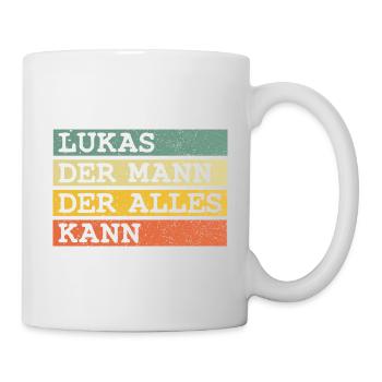 Der Mann Der Alles kann Lukas - Tasse - Weiß - Rechts