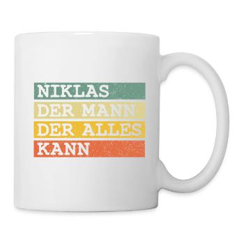 Der Mann Der Alles kann Niklas - Tasse - Weiß - Rechts