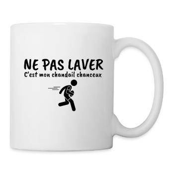Ne pas laver mon chandail chanceux rugby - Mug blanc - blanc - Droite