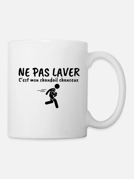 Ne pas laver mon chandail chanceux rugby - Mug blanc - blanc
