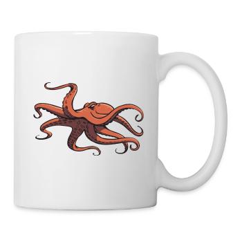 Ich mag Oktopus - acht Tentakel - Tintenfisch - Tasse - Weiß - Rechts