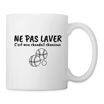 ne pas laver mon chandail chanceux pétanque - Mug blanc - blanc - Droite