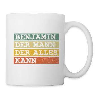Der Mann Der Alles kann Benjamin - Tasse - Weiß - Rechts