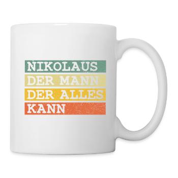 Der Mann Der Alles kann Nikolaus - Tasse - Weiß - Rechts
