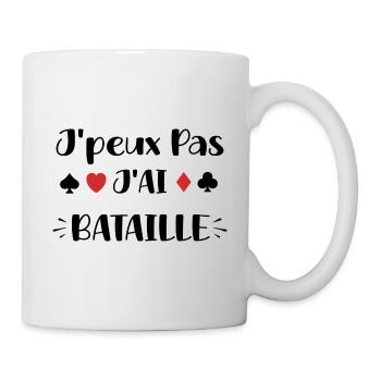 J'peux pas j'ai bataille - Mug blanc - blanc - Droite