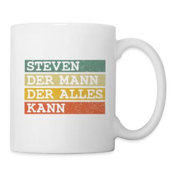 Der Mann Der Alles kann Steven - Tasse - Weiß - Rechts