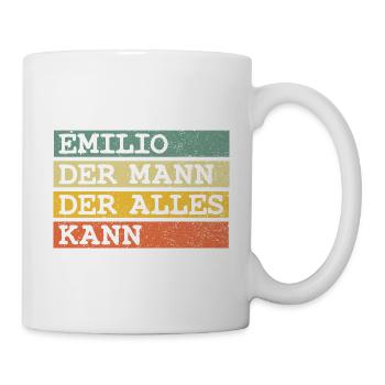 Der Mann Der Alles kann Emilio - Tasse - Weiß - Rechts