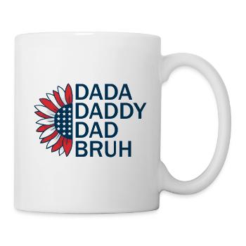 Herren Dada Papa Papa Bruh Vatertag Patriotisch - Tasse - Weiß - Rechts