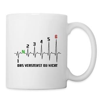 1N23456 Herzkurve das verstehst du nicht - Puls - Tasse - Weiß - Rechts