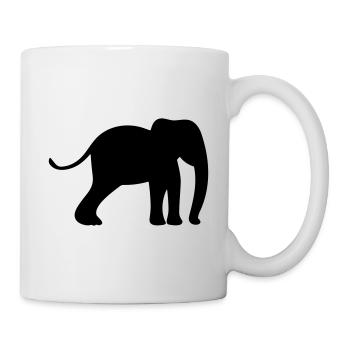 Elefant - Tasse - Weiß - Rechts