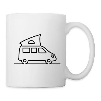 Campingbus / Van - Schlichte Kontur - Tasse - Weiß - Rechts