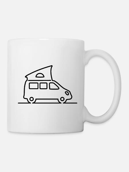 Campingbus / Van - Schlichte Kontur - Tasse - Weiß